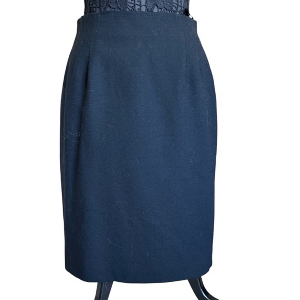 Classiques Entier Black Wool Mini Vintage Fitted Pencil Skirt Size 10